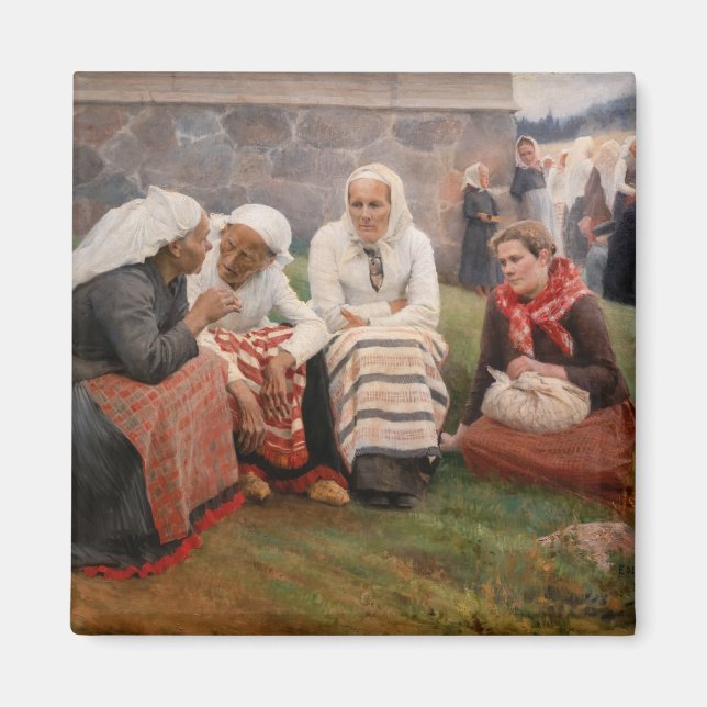 Aimant Albert Edelfeel - Femmes à l'extérieur de l'église (Devant)