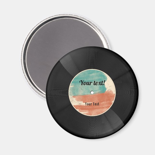 Aimant Album musical Retro Vinyl Record (Recto/Verso)