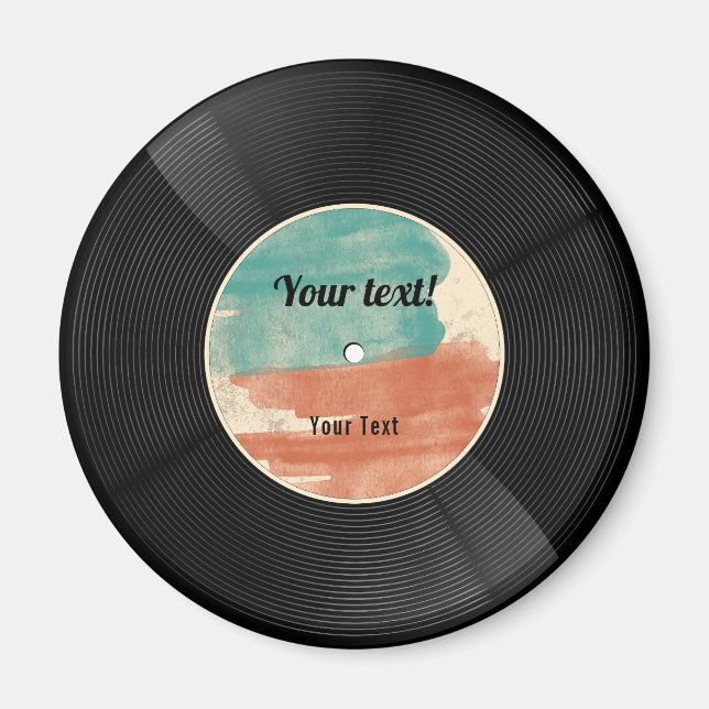 Aimant Album musical Retro Vinyl Record (Devant)