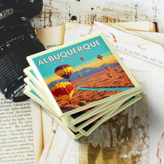 Aimant Albuquerque Nouveau-Mexique vintage (Créateur téléchargé)