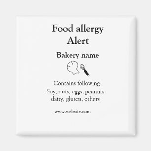Aimant Alerte d'allergie alimentaire ajouter le nom texte