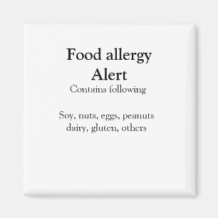 Aimant Alerte d'allergie alimentaire ajouter le nom texte