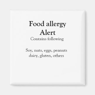 Aimant Alerte d'allergie alimentaire ajouter le nom texte