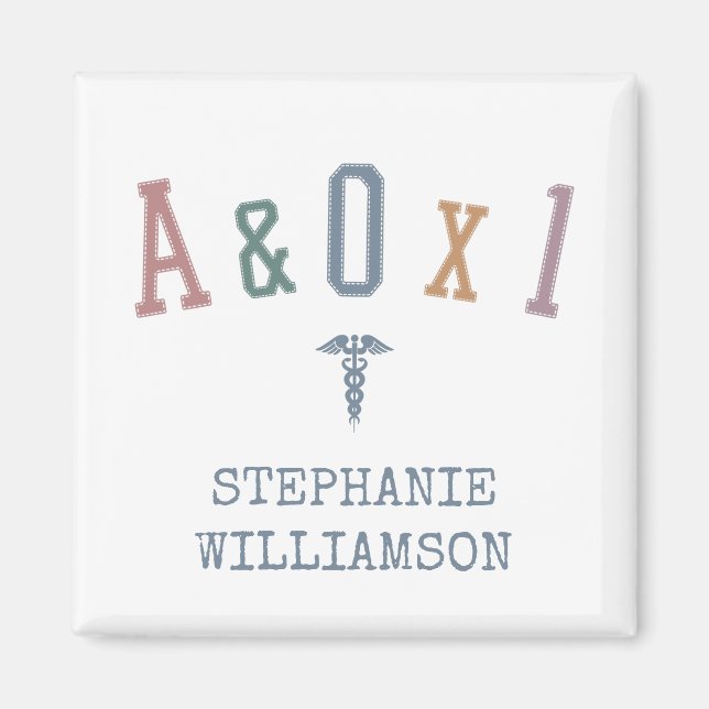 Aimant Alerte et orientation à la personne A&OX1 Infirmiè (Devant)