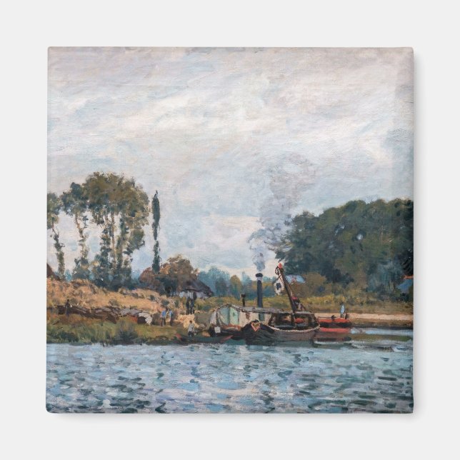 Aimant Alfred Sisley - Bateaux à l'écluse de Bougival (Devant)