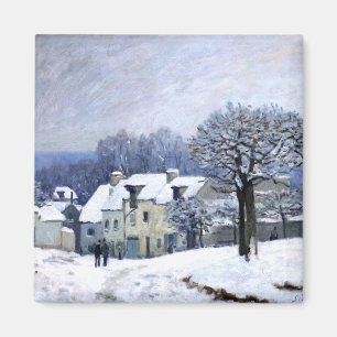 Aimant Alfred Sisley Place du Chenil à Marly, neige