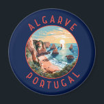 Aimant Algarve Portugal Cercle en détresse rétrograde<br><div class="desc">Design d'art vectoriel de l'Algarve. L'Algarve,  la région la plus méridionale du Portugal,  est connue pour ses plages de l'Atlantique et ses stations de golf.</div>