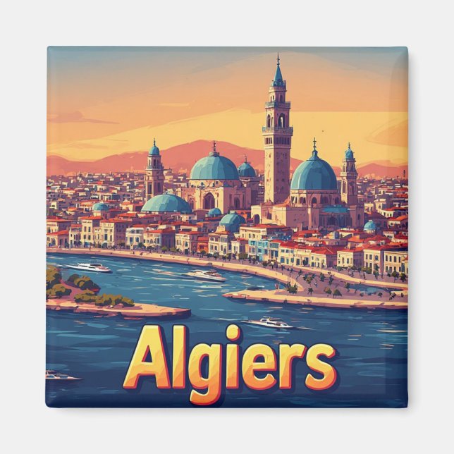 Aimant 🧲 Alger Algérie Voyage Souvenir 🌍 (Devant)