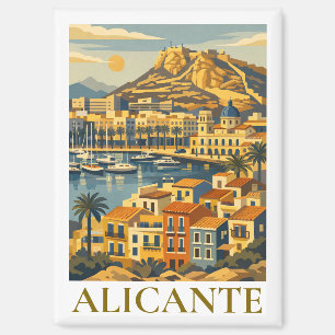 Aimant Alicante Espagne Voyage Souvenir Minimaliste Côté