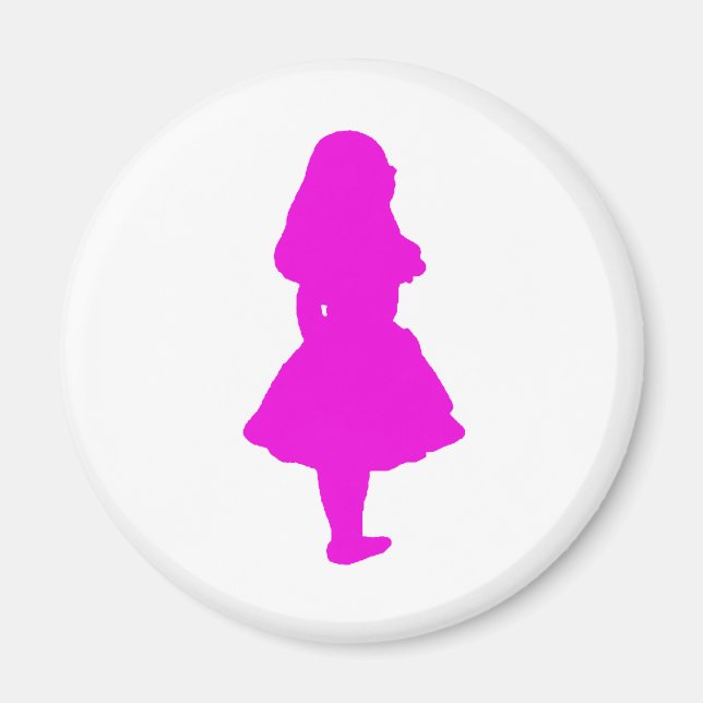 Aimant Alice Au Pays Des Merveilles Saumon Fuschia Rose (Devant)