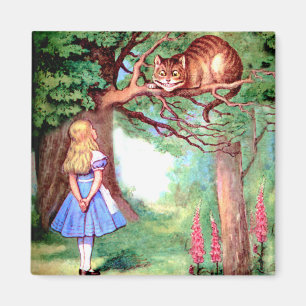 Aimant Alice et Cheshire Cat au pays des merveilles