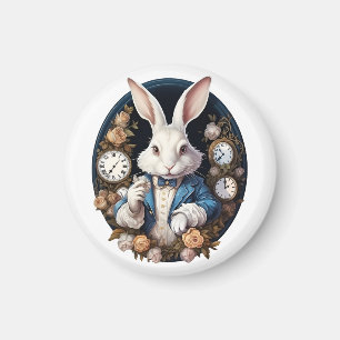 Aimant Alice lapin blanc dans Wonderland Montres et rose