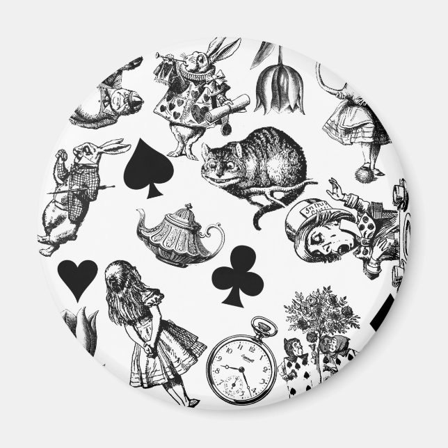 Aimant Alice Lapin Blanc Wonderland Classique (Devant)