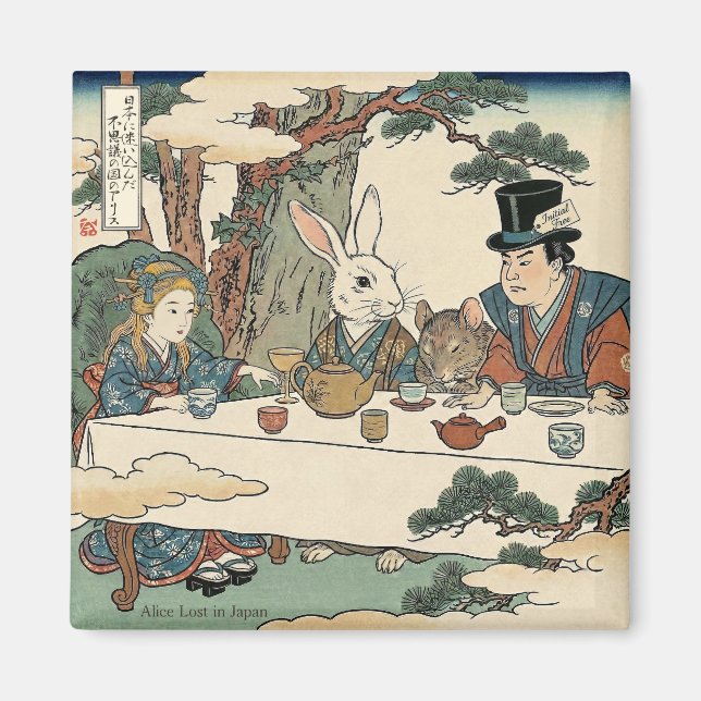Aimant Alice Lost in Japan | Ukiyo-e Mad Tea Party (Devant)