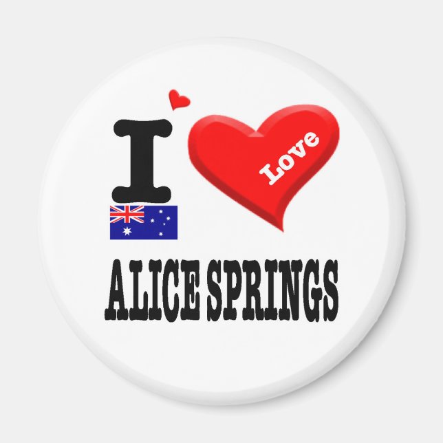 Aimant ALICE SPRINGS - I Love (Devant)