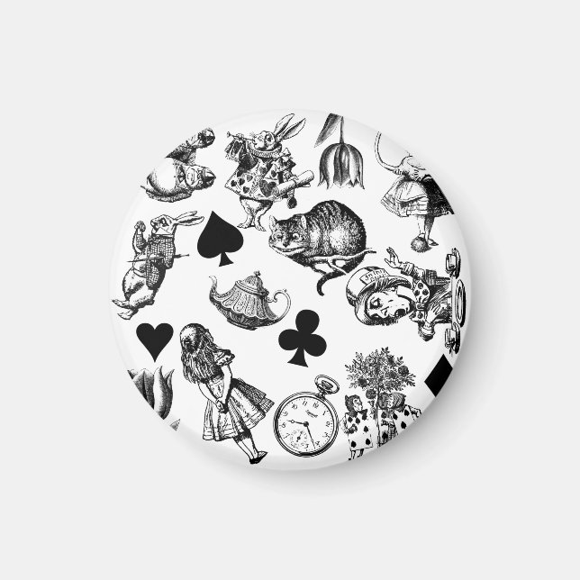 Aimant Alice White Rabbit Wonderland Classic (Devant)