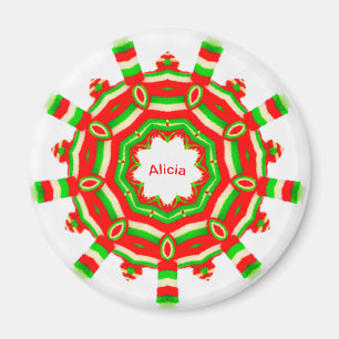 Aimant ALICIA ~ Roue de Noël personnalisée Fractal ~