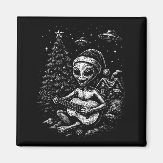 Aimant Alien aime Noël (Devant)
