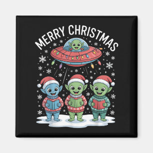 Aimant Alien drôle Trio Joyeux Noël laid Santa Hat Gi
