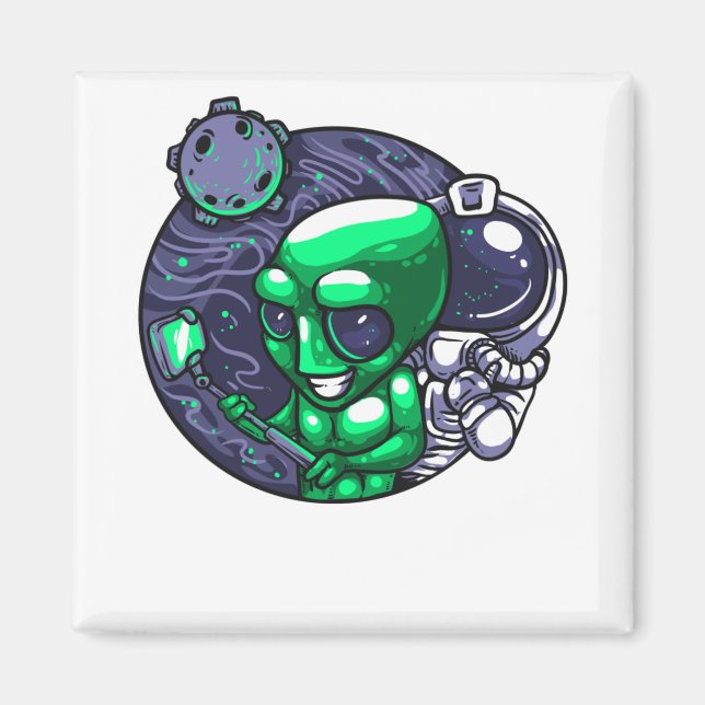 Aimant Alien Selfie Snap Pour Astronome Enseignant Ventil (Devant)