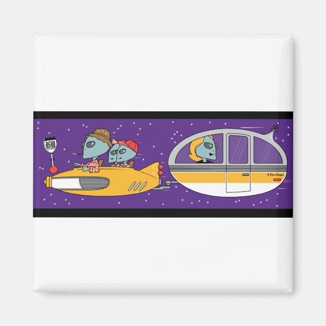 Aimant Aliens en vacances (Devant)