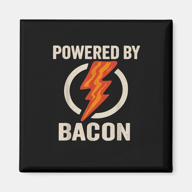 Aimant Alimenté Par Bacon Funny Viande Lover Barbecue Gri (Devant)