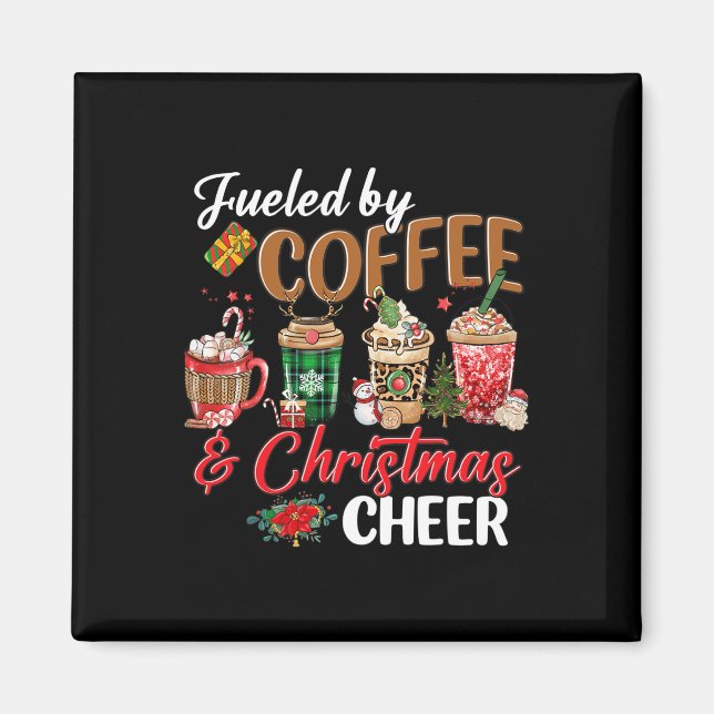 Aimant Alimenté Par Café &amp; Noël Joyeux Noël Fêtes (Devant)