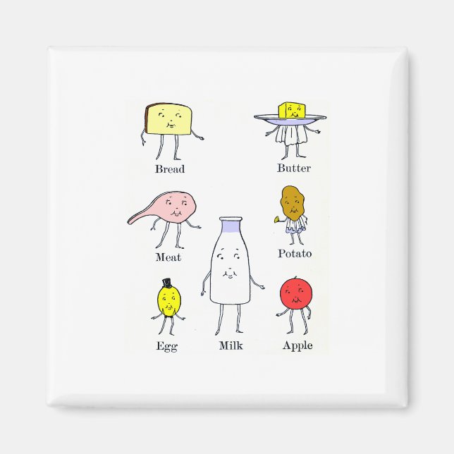 Aimant Aliments favoris Cuisine Vintage Art (Devant)