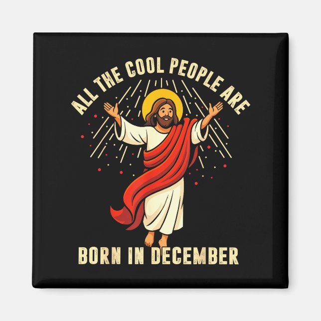 Aimant All Cool People Are Born In December For Women Men (Devant)