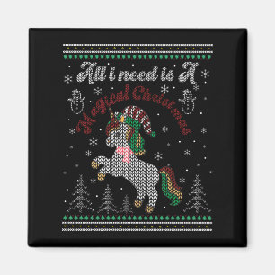 Aimant All I Need Is A Magical Christmas, Unicorn