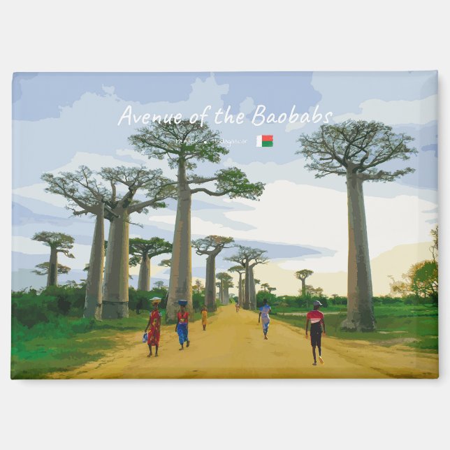 Aimant Allée des Baobabs, Madagascar - Paysage (Recto)