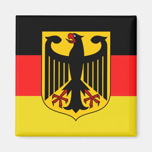 Aimant Allemand, aigle noir du drapeau allemand, Allemagn (Devant)