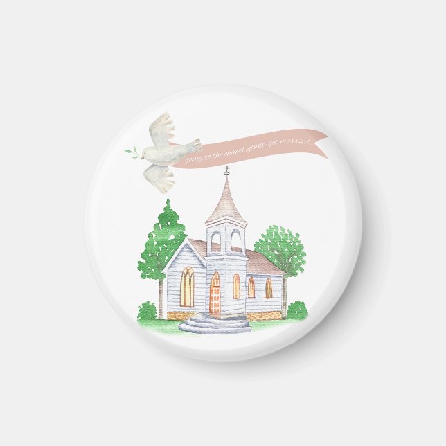 Aimant Aller à la chapelle pour se marier Design (Devant)