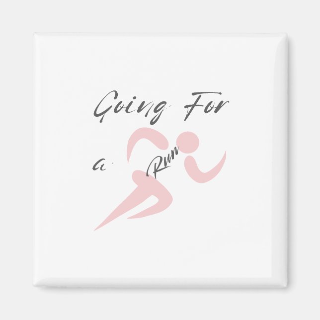 Aimant Aller Courir, Cadeau pour Passionné de Course à Pi (Devant)