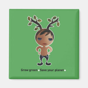 Aimant Allez au vert pour la planète !