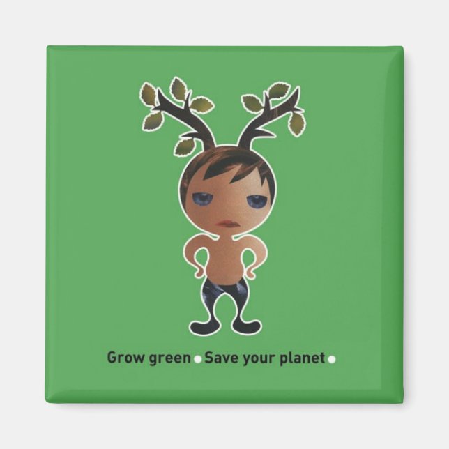 Aimant Allez au vert pour la planète ! (Devant)