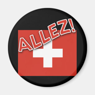 Aimant ALLEZ avec le drapeau suisse