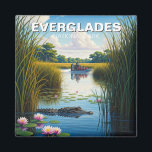 Aimant Alligator Airboat Everglades Parc National Floride<br><div class="desc">Le Parc national des Everglades, situé dans le sud de la Floride, est un trésor naturel unique, célébré pour son écosystème vaste et diversifié. Connu comme la plus grande nature tropicale du genre aux États-Unis, les Everglades est un vaste paysage de zones humides, abritant une extraordinaire variété de flore et...</div>