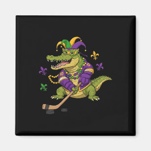Aimant Alligator de hockey Crocodile Mardi Gras femmes ho