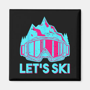 Aimant Allons skier, lunettes rétro ski vintage 80s 90s s