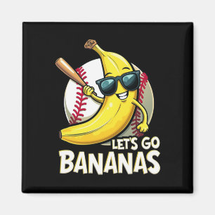 Aimant Allons-y Bananes Amusants Bananiers