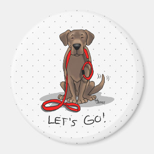 Aimant Allons-y ! Laboratoire de chocolat Labrador Retrie
