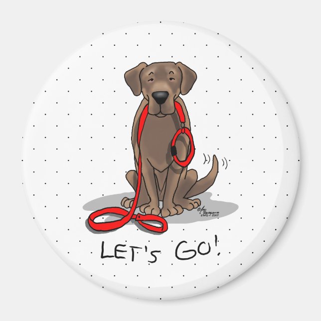 Aimant Allons-y ! Laboratoire de chocolat Labrador Retrie (Devant)