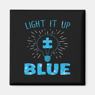 Aimant Allumez-le en bleu pièce de puzzle de sensibilisat
