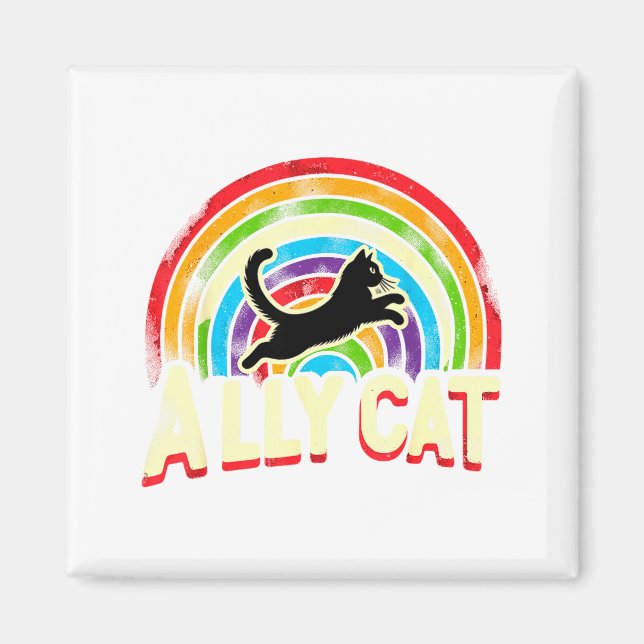 Aimant Ally Cat Lgbt Pride Cat  (Devant)