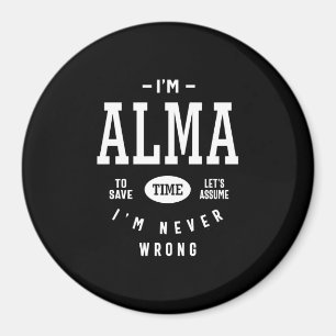 Aimant Alma Nom personnalisé Anniversaire