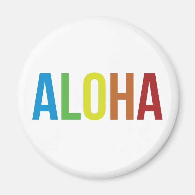 Aimant Aloha arc-en-ciel (Devant)