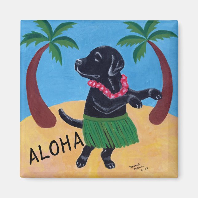 Aimant Aloha Black Labrador (Devant)