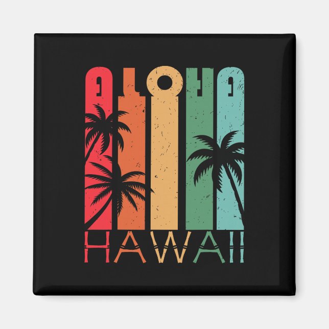 Aimant Aloha Hawaii Palmier Tropical Ile Hawaïenne Lo (Devant)
