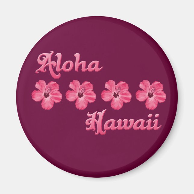 Aimant Aloha Hawaii rose (Devant)